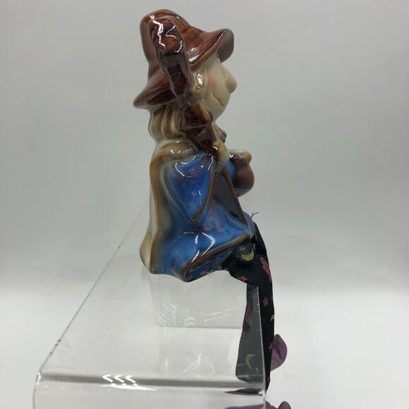 Vintage Witch Shelf Sitter Ceramic Fall Halloween Decoration Spooky Collectible - Picture 7 of 13
